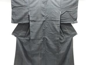 亀甲に絣柄織り出し手織り紬着物